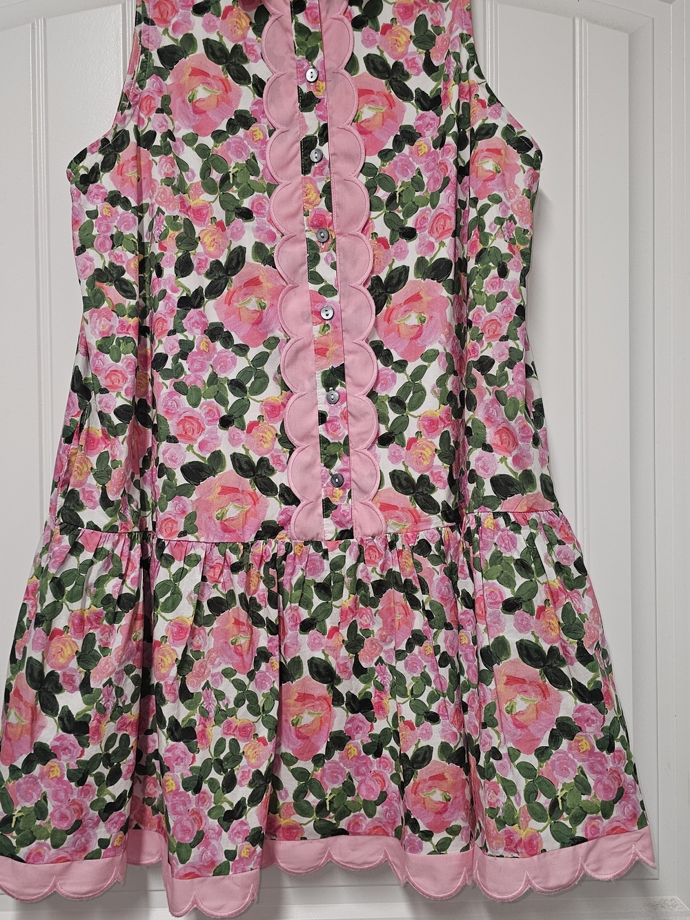 Entro Floral Scalloped Hem Dress